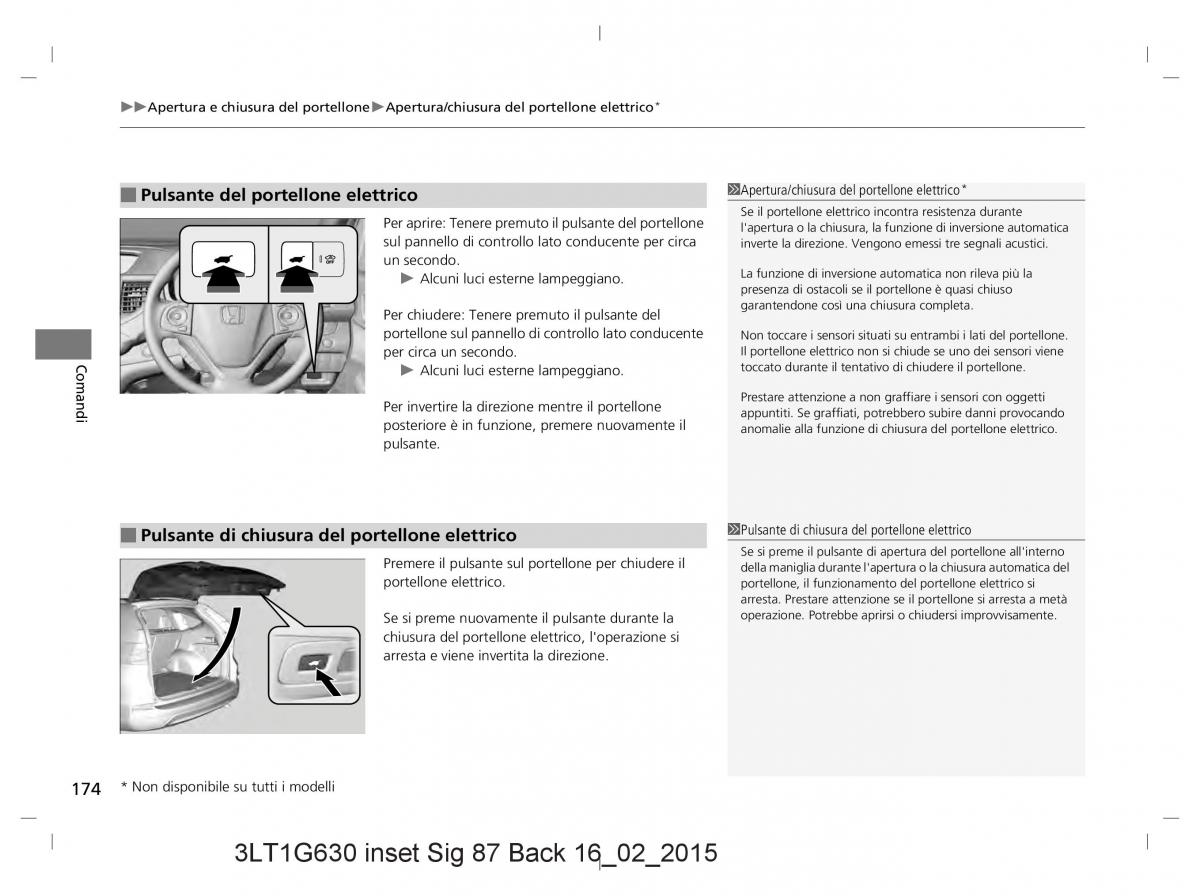 Honda CR V IV 4 manuale del proprietario / page 174