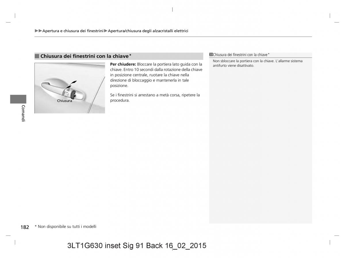 Honda CR V IV 4 manuale del proprietario / page 182