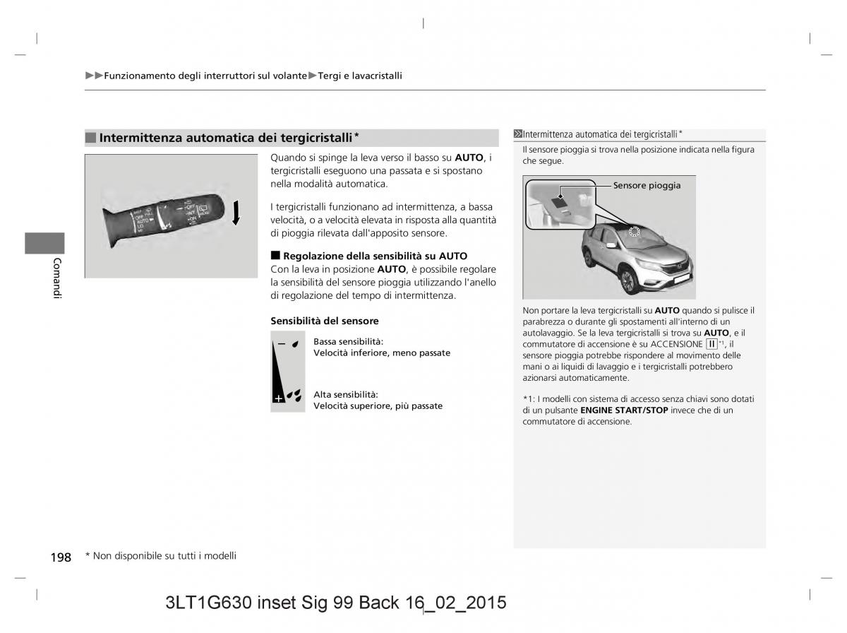 Honda CR V IV 4 manuale del proprietario / page 198