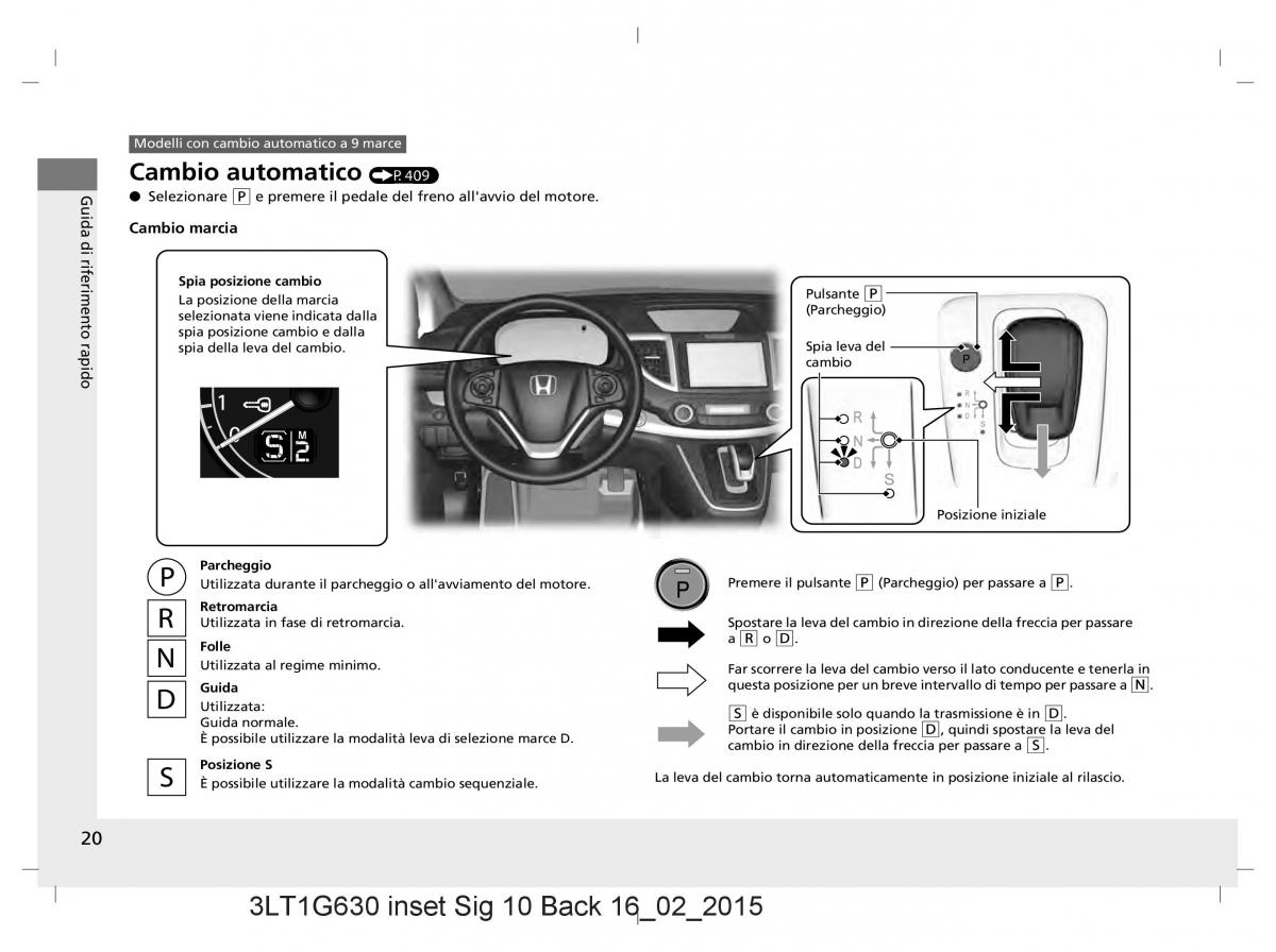 Honda CR V IV 4 manuale del proprietario / page 20