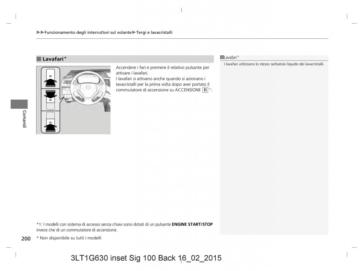 Honda CR V IV 4 manuale del proprietario / page 200