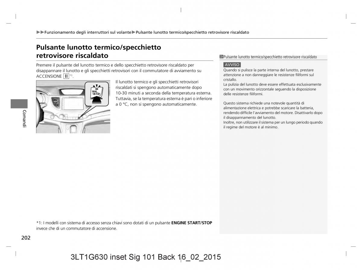 Honda CR V IV 4 manuale del proprietario / page 202