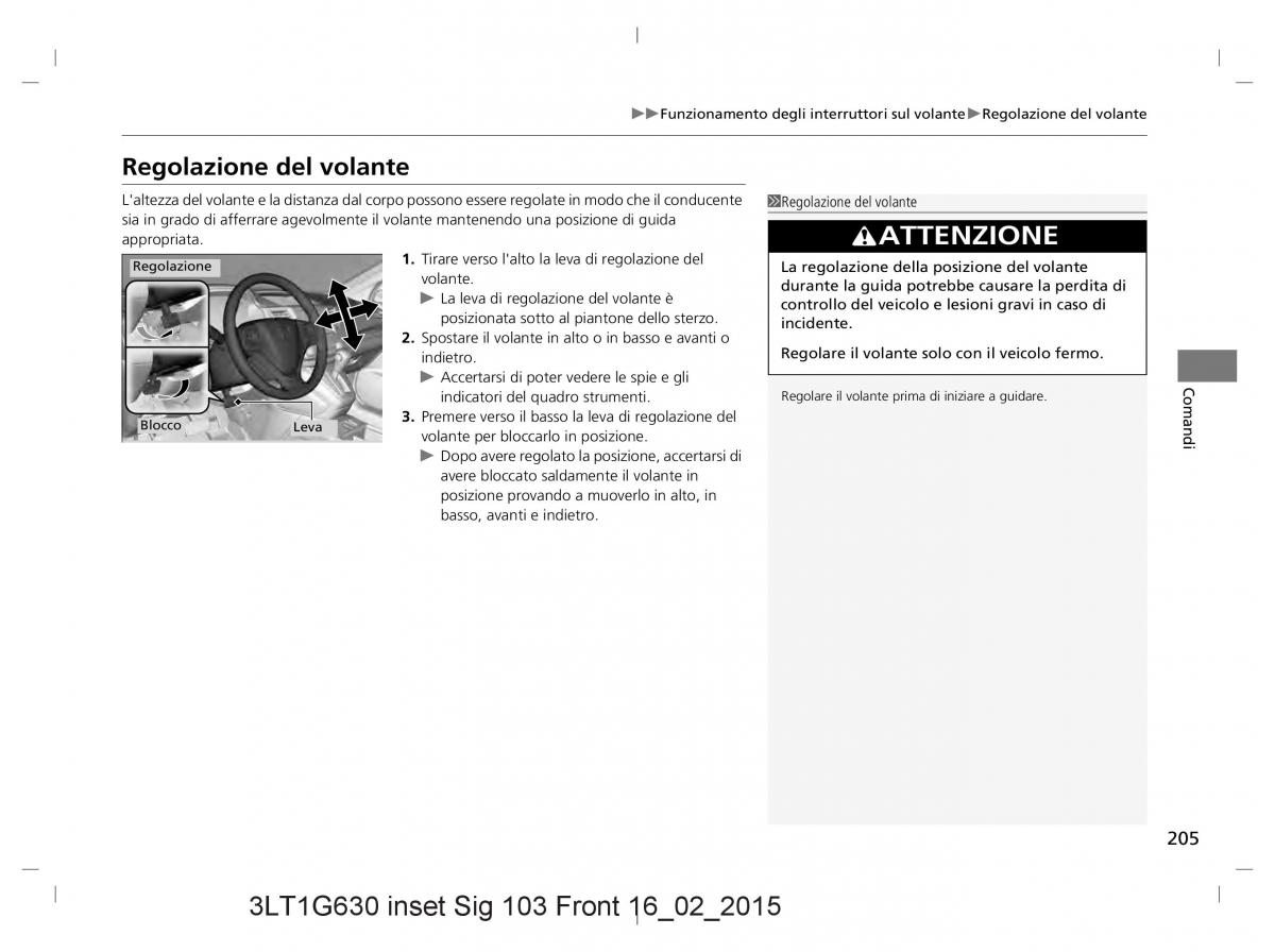 Honda CR V IV 4 manuale del proprietario / page 205