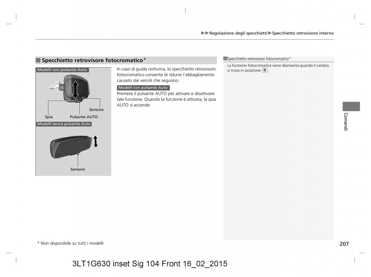 Honda CR V IV 4 manuale del proprietario / page 207