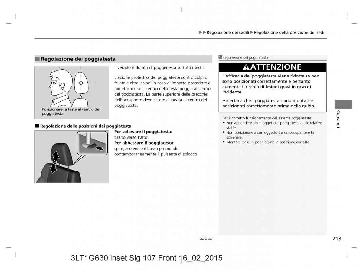 Honda CR V IV 4 manuale del proprietario / page 213