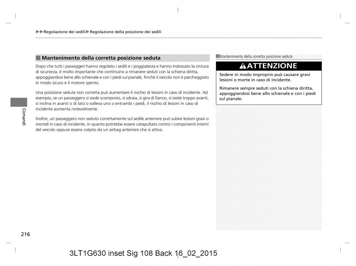 Honda CR V IV 4 manuale del proprietario / page 216