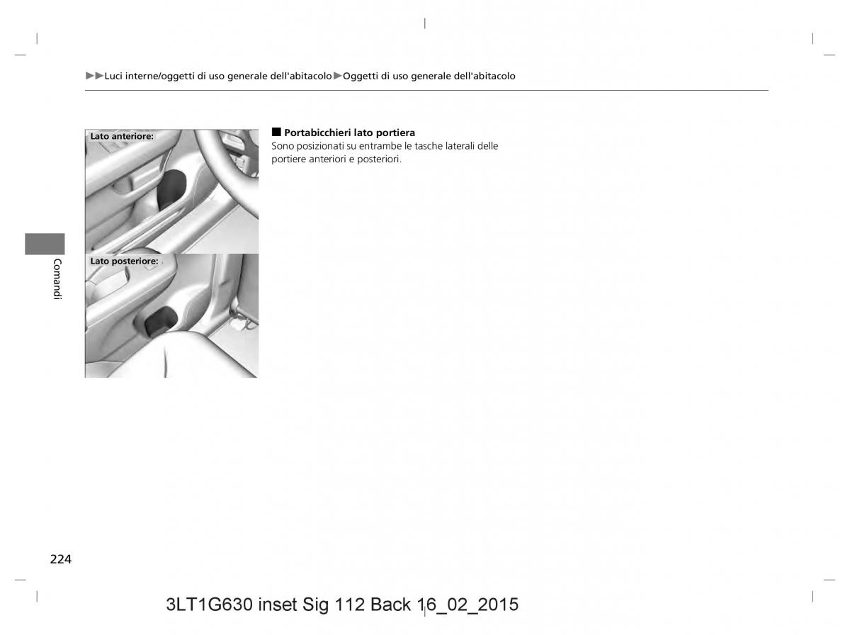 Honda CR V IV 4 manuale del proprietario / page 224