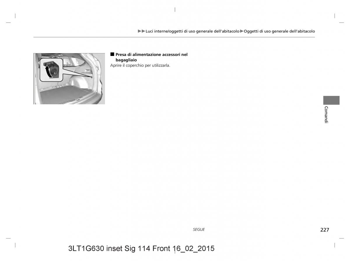 Honda CR V IV 4 manuale del proprietario / page 227