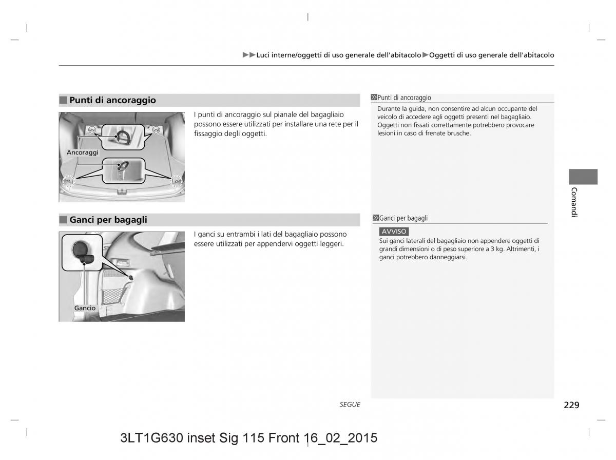 Honda CR V IV 4 manuale del proprietario / page 229