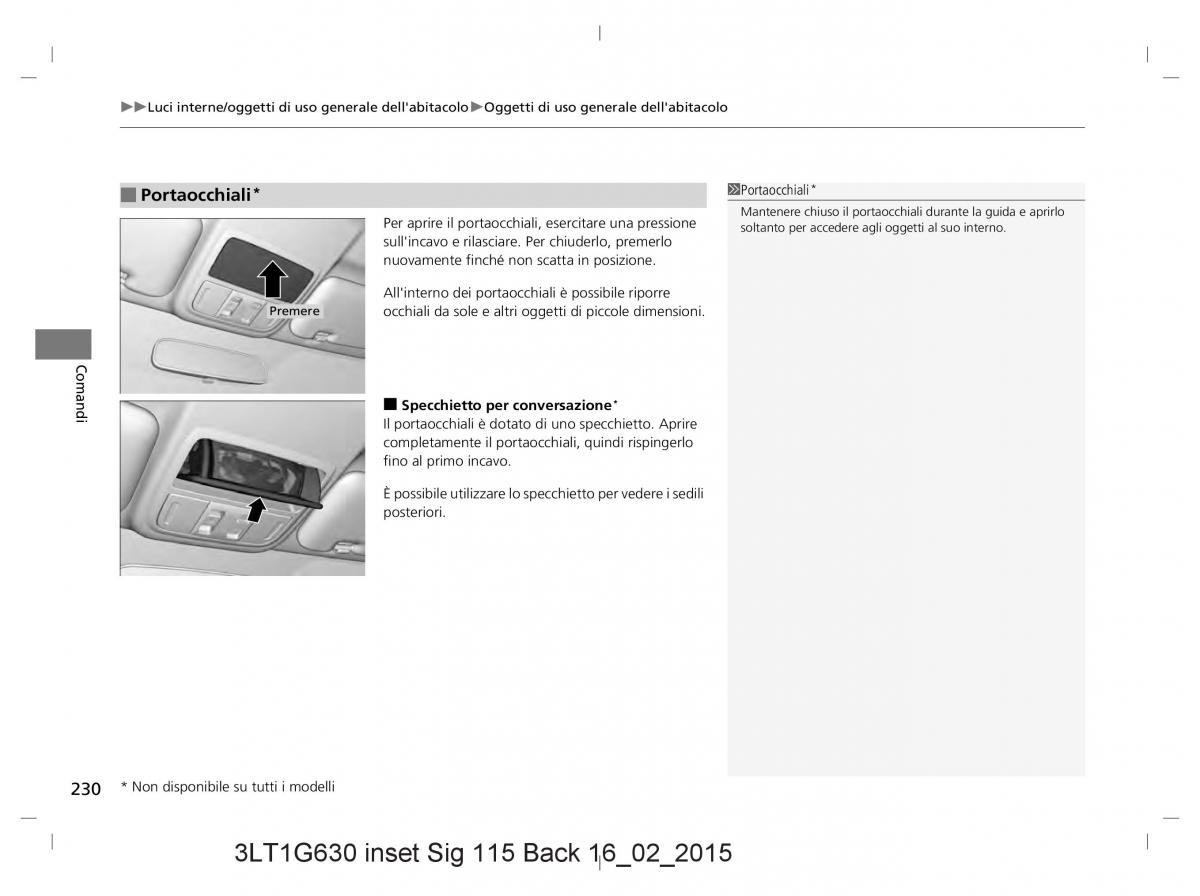 Honda CR V IV 4 manuale del proprietario / page 230