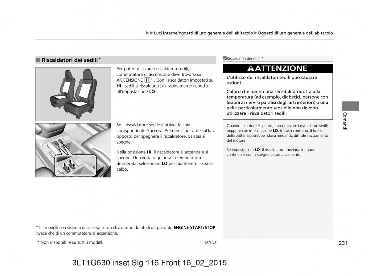 Honda CR V IV 4 manuale del proprietario / page 231