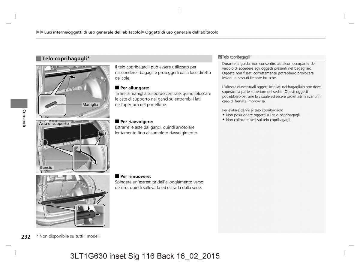 Honda CR V IV 4 manuale del proprietario / page 232