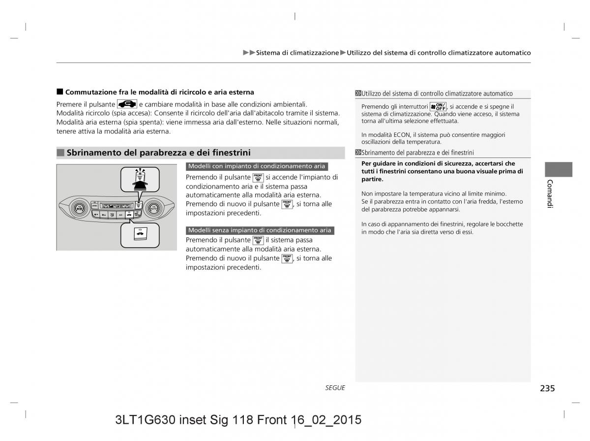 Honda CR V IV 4 manuale del proprietario / page 235