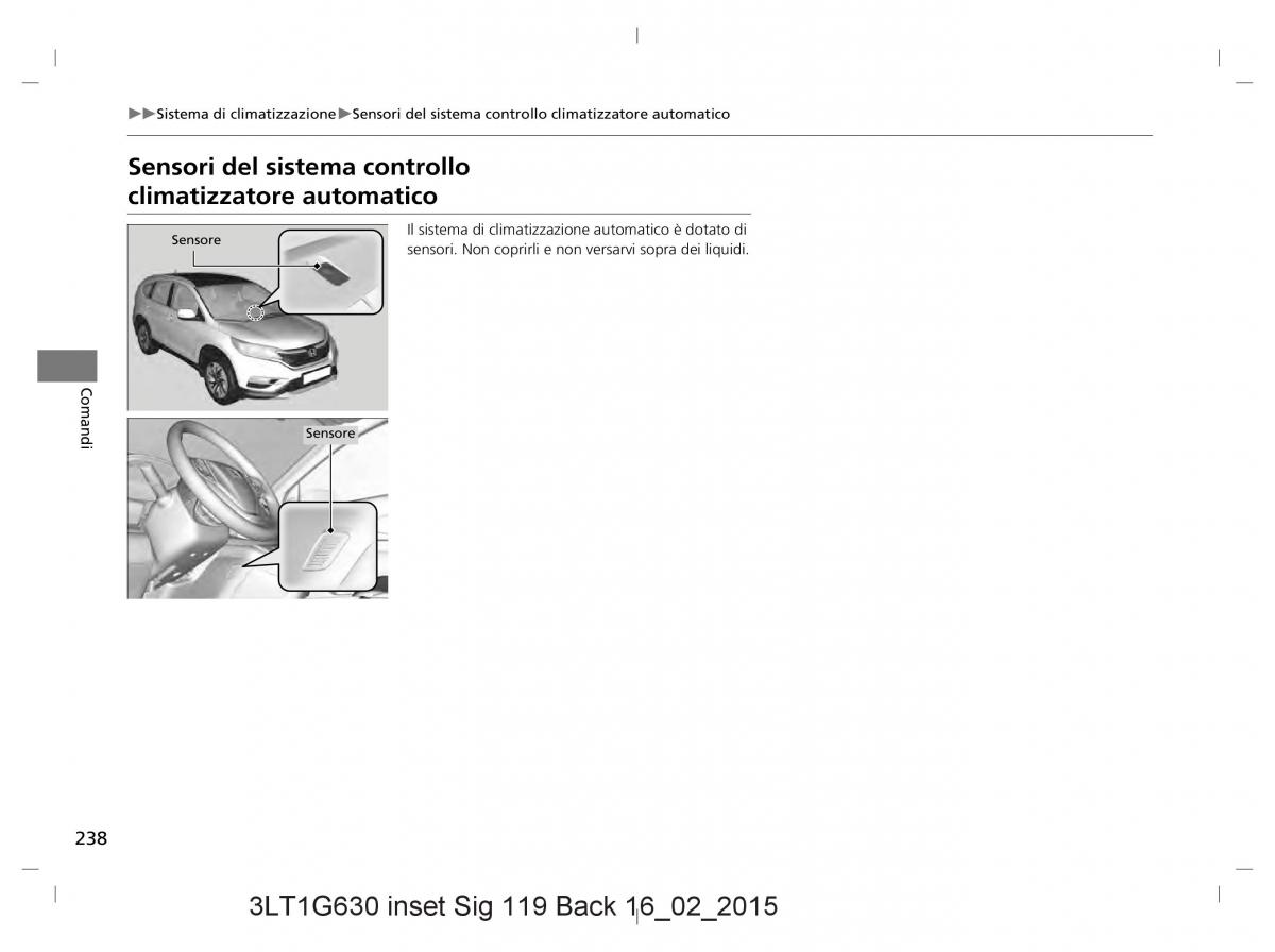 Honda CR V IV 4 manuale del proprietario / page 238