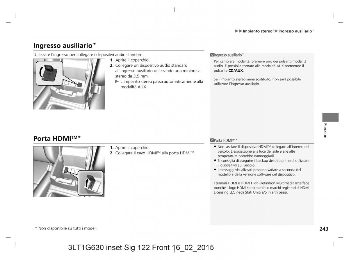 Honda CR V IV 4 manuale del proprietario / page 243