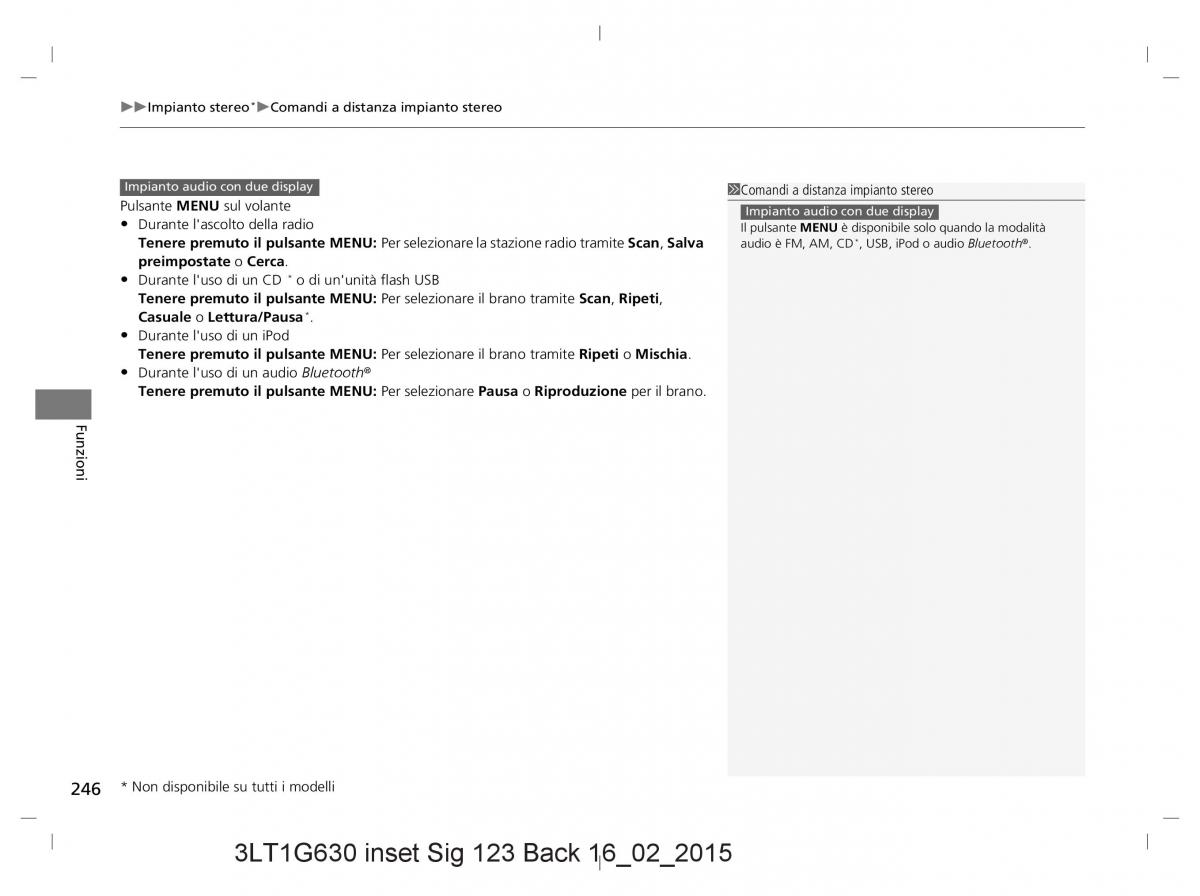 Honda CR V IV 4 manuale del proprietario / page 246