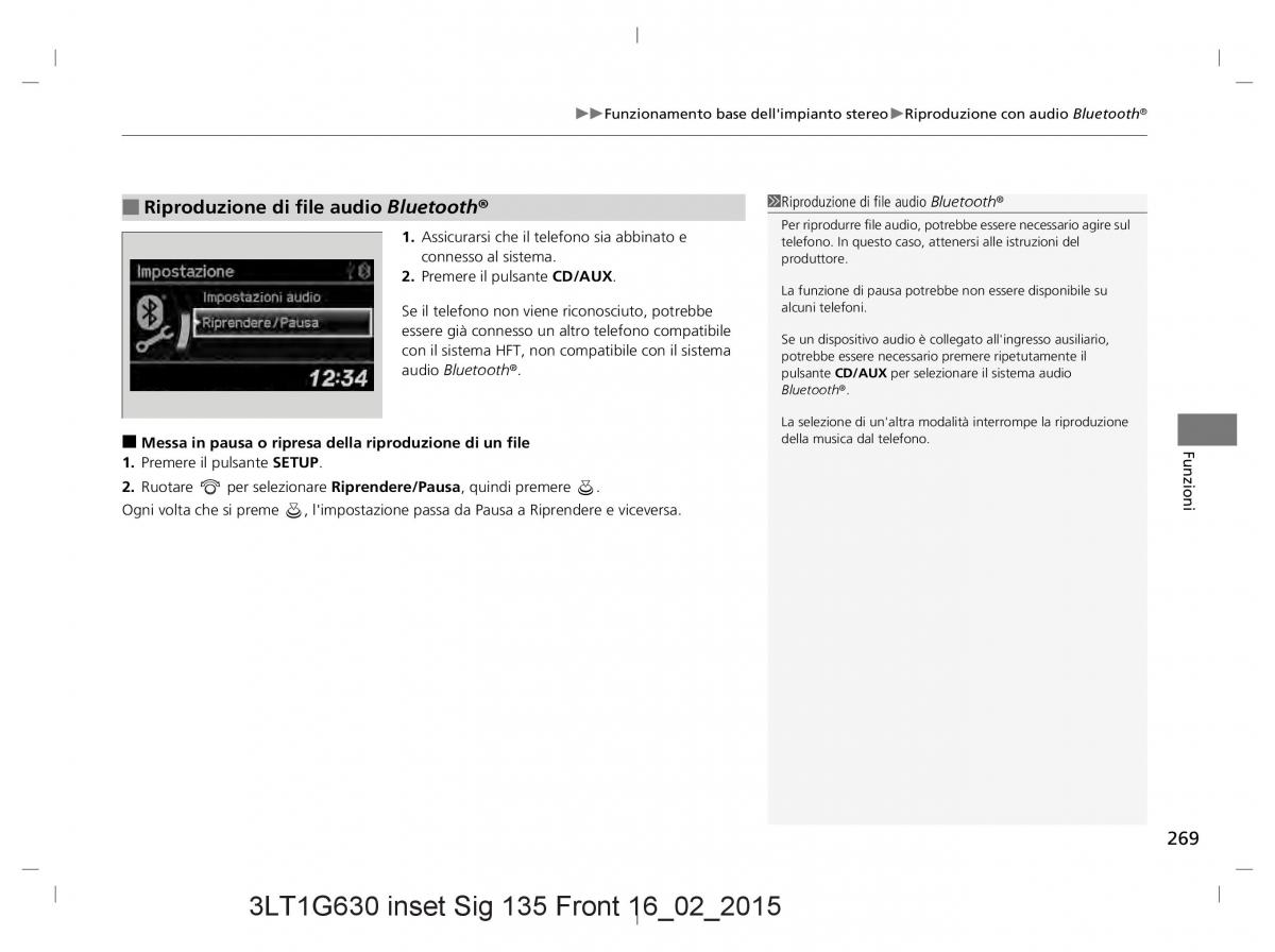 Honda CR V IV 4 manuale del proprietario / page 269