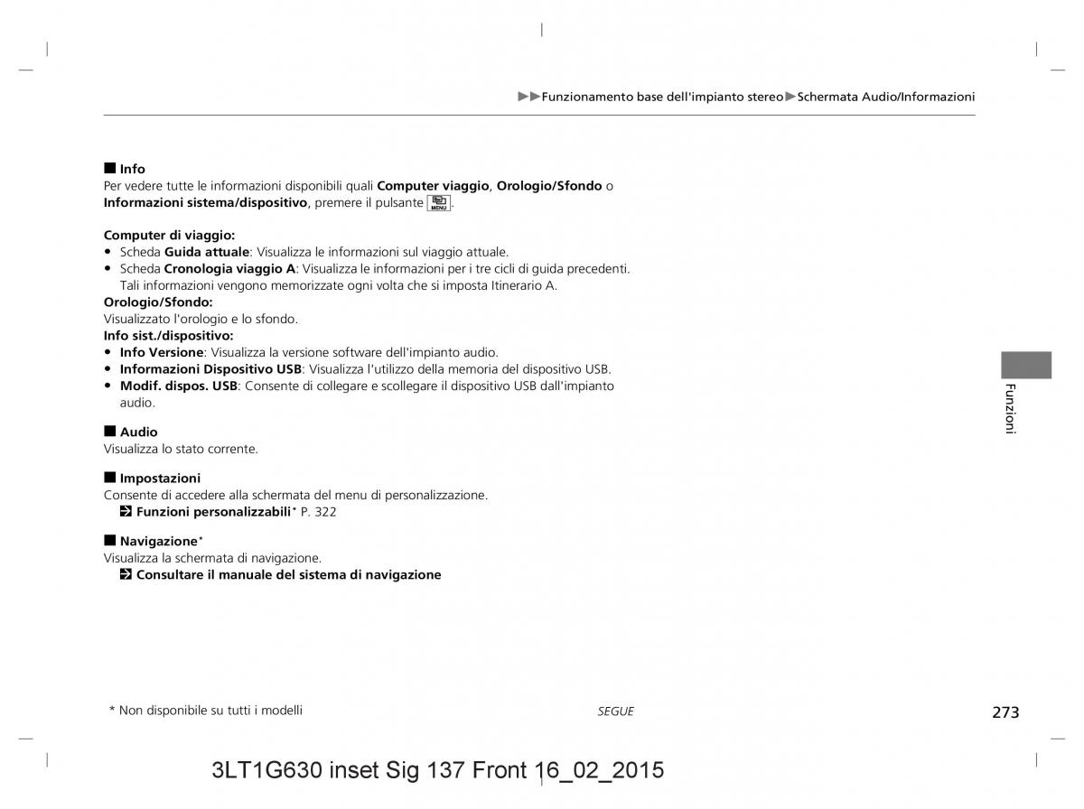 Honda CR V IV 4 manuale del proprietario / page 273