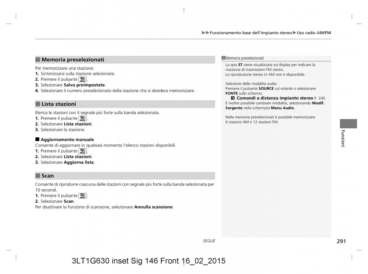 Honda CR V IV 4 manuale del proprietario / page 291