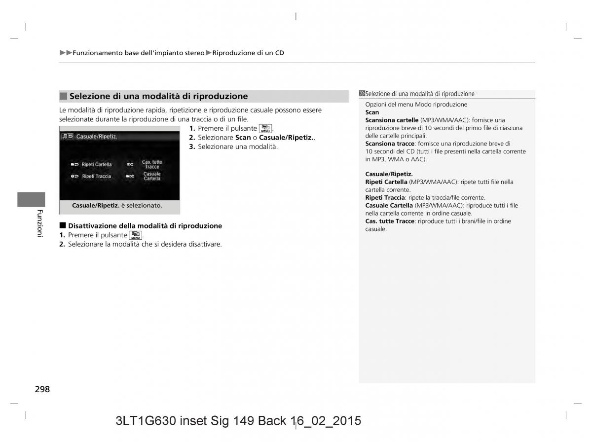 Honda CR V IV 4 manuale del proprietario / page 298