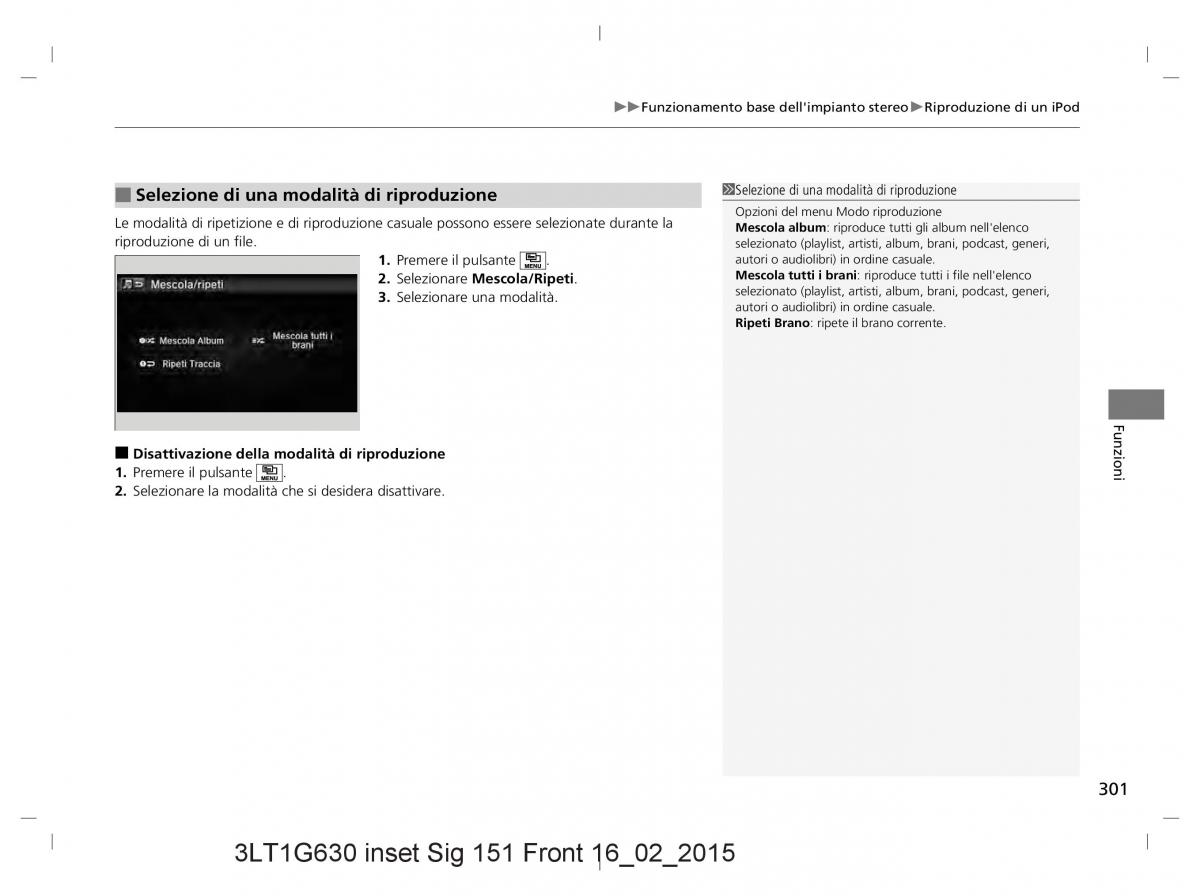 Honda CR V IV 4 manuale del proprietario / page 301