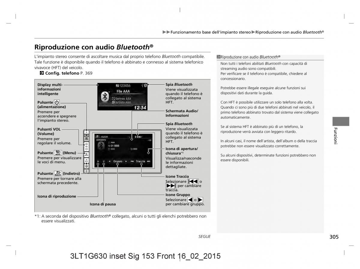 Honda CR V IV 4 manuale del proprietario / page 305