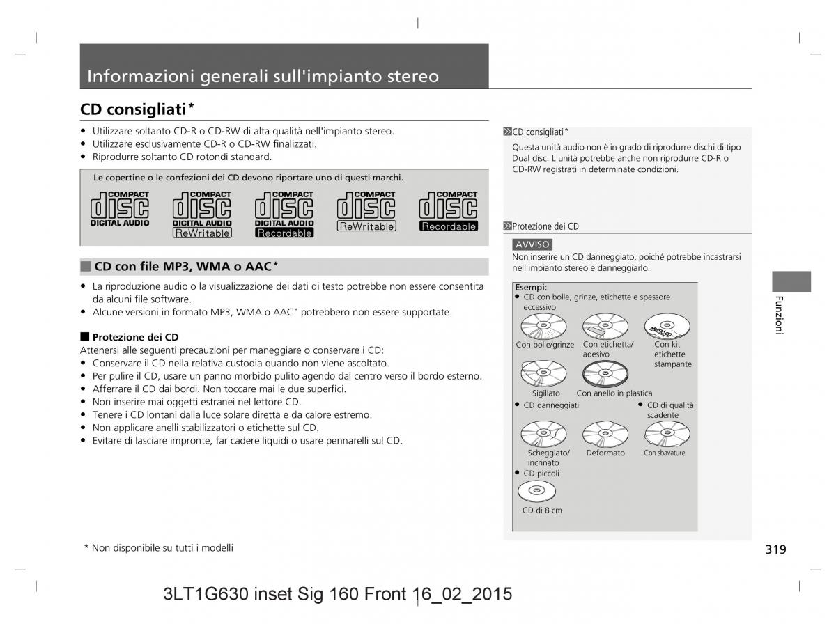 Honda CR V IV 4 manuale del proprietario / page 319