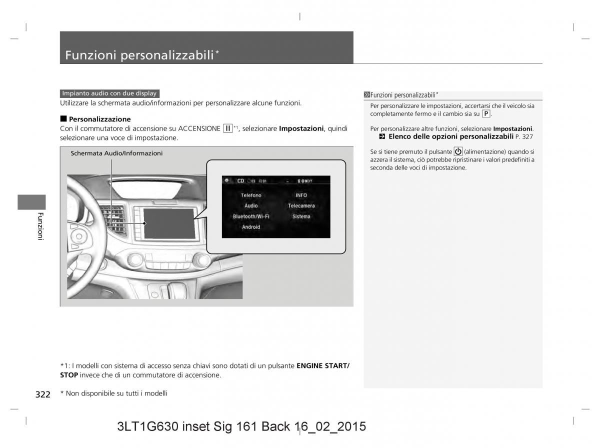 Honda CR V IV 4 manuale del proprietario / page 322