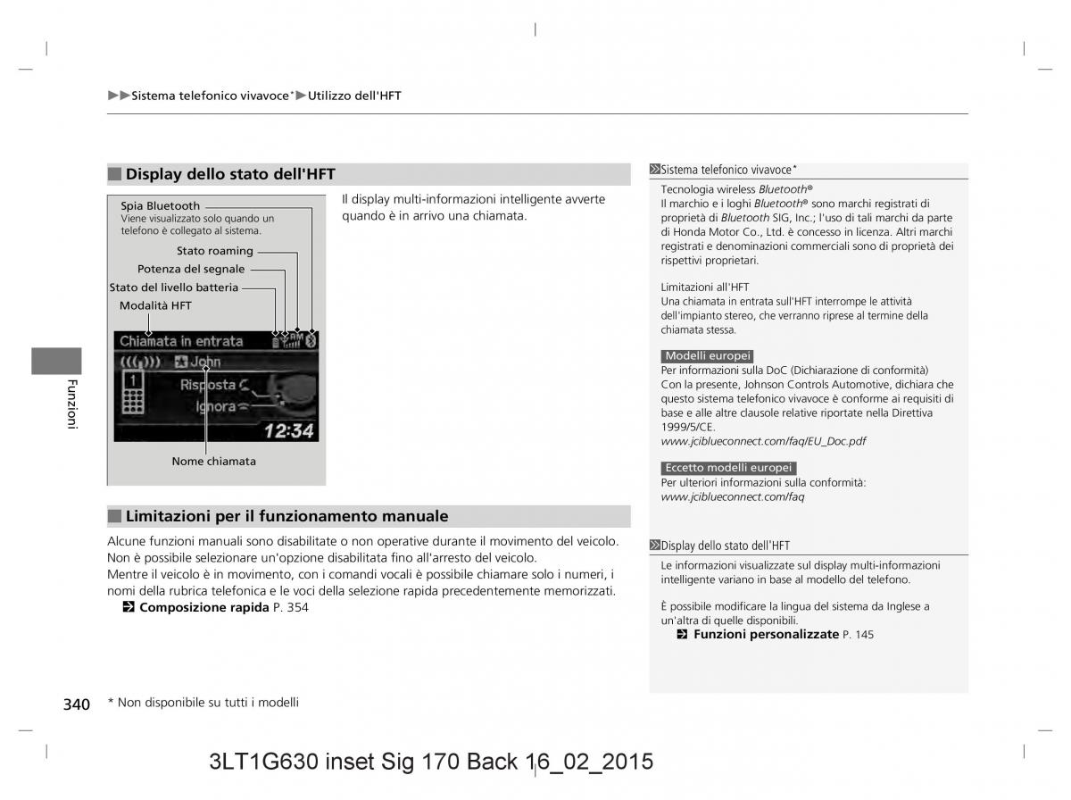 Honda CR V IV 4 manuale del proprietario / page 340