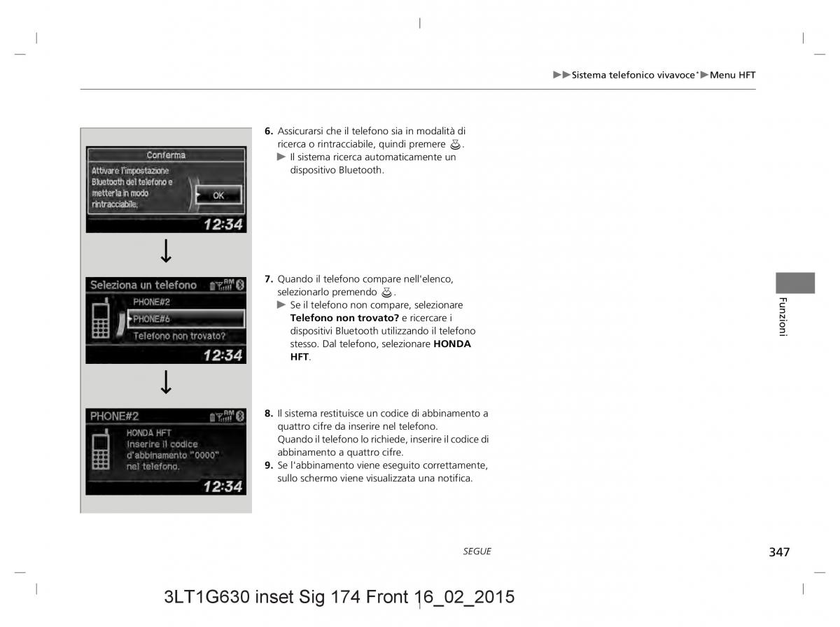 Honda CR V IV 4 manuale del proprietario / page 347