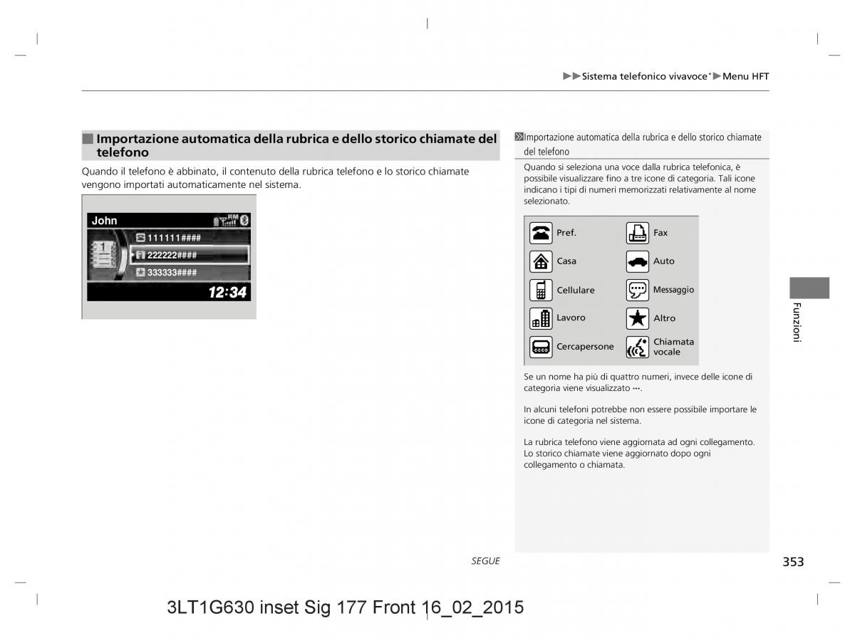 Honda CR V IV 4 manuale del proprietario / page 353