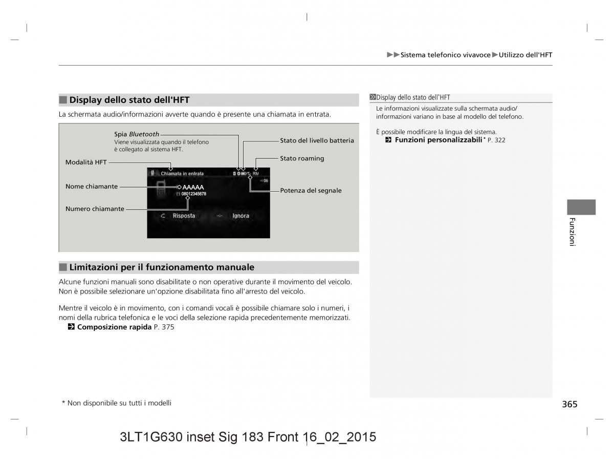 Honda CR V IV 4 manuale del proprietario / page 365