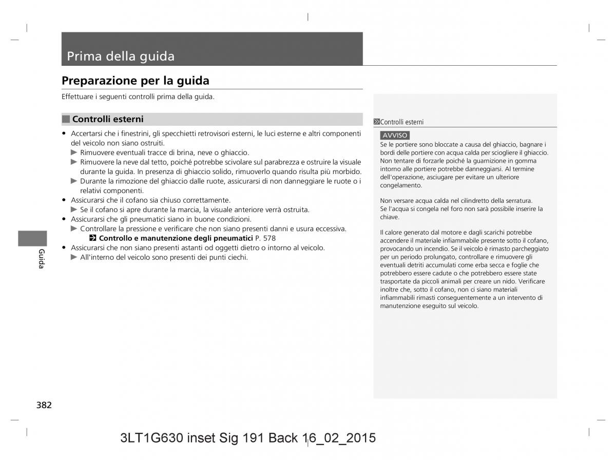 Honda CR V IV 4 manuale del proprietario / page 382