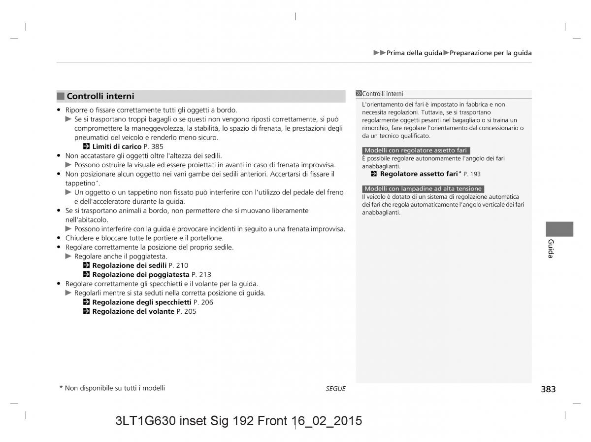 Honda CR V IV 4 manuale del proprietario / page 383