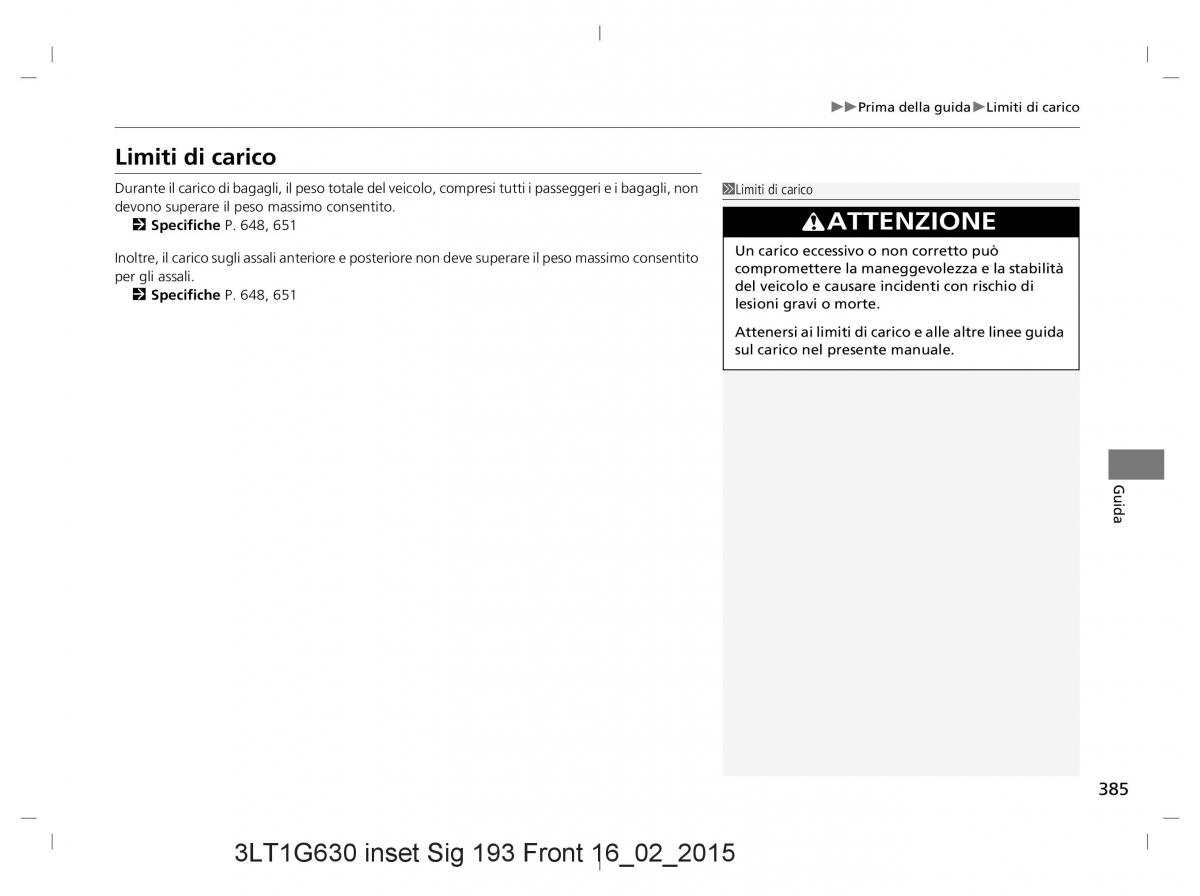 Honda CR V IV 4 manuale del proprietario / page 385