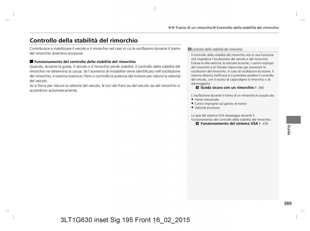 Honda CR V IV 4 manuale del proprietario / page 389