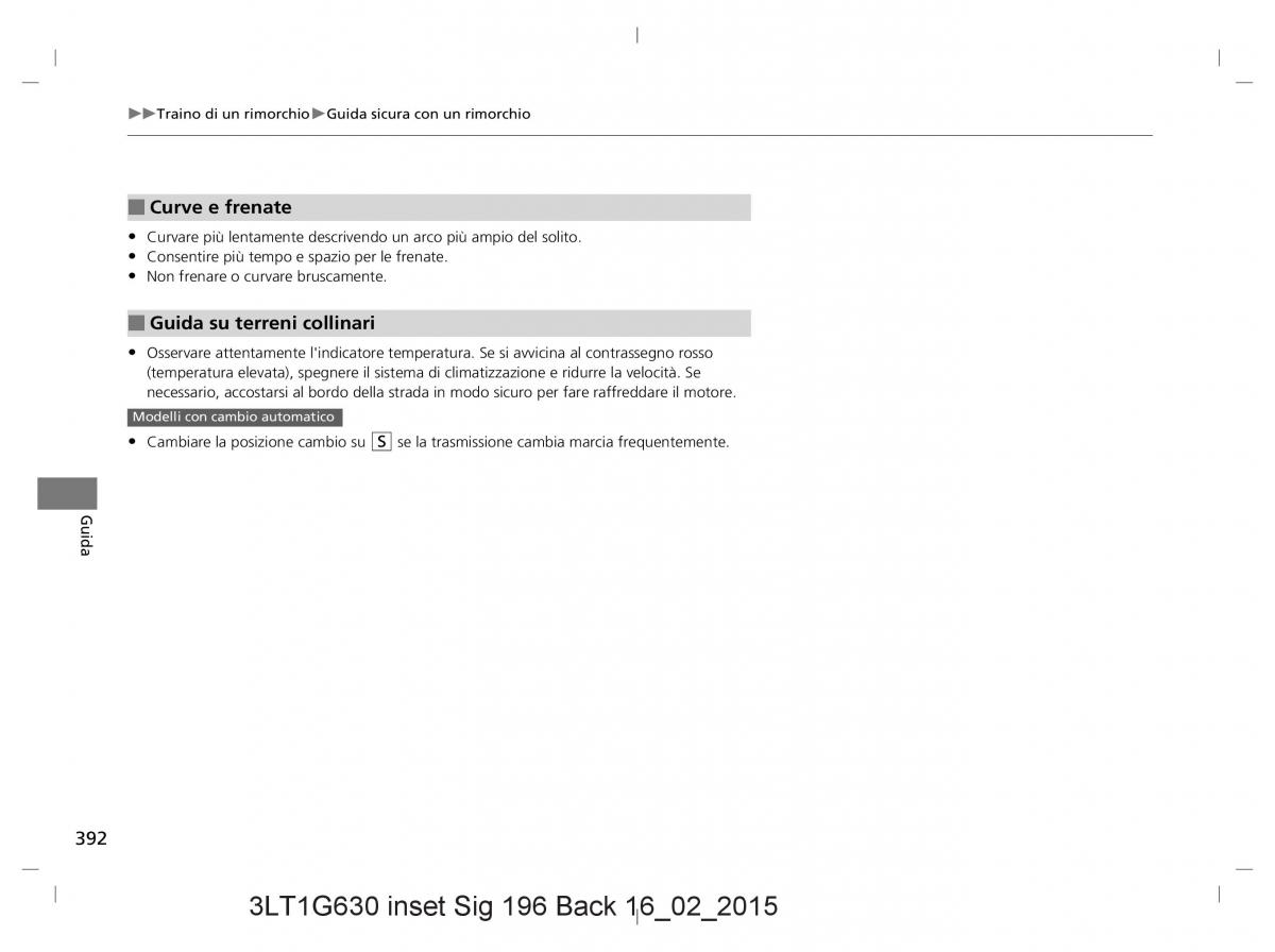 Honda CR V IV 4 manuale del proprietario / page 392