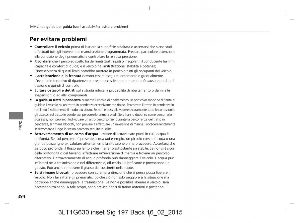 Honda CR V IV 4 manuale del proprietario / page 394