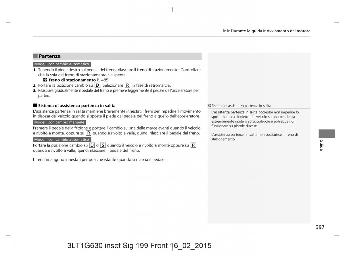 Honda CR V IV 4 manuale del proprietario / page 397