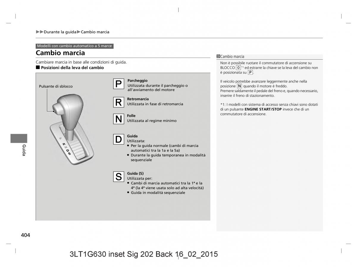 Honda CR V IV 4 manuale del proprietario / page 404