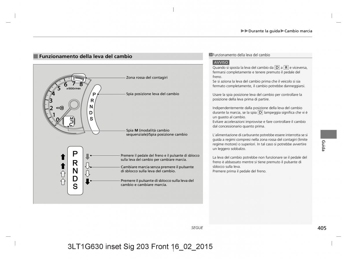 Honda CR V IV 4 manuale del proprietario / page 405