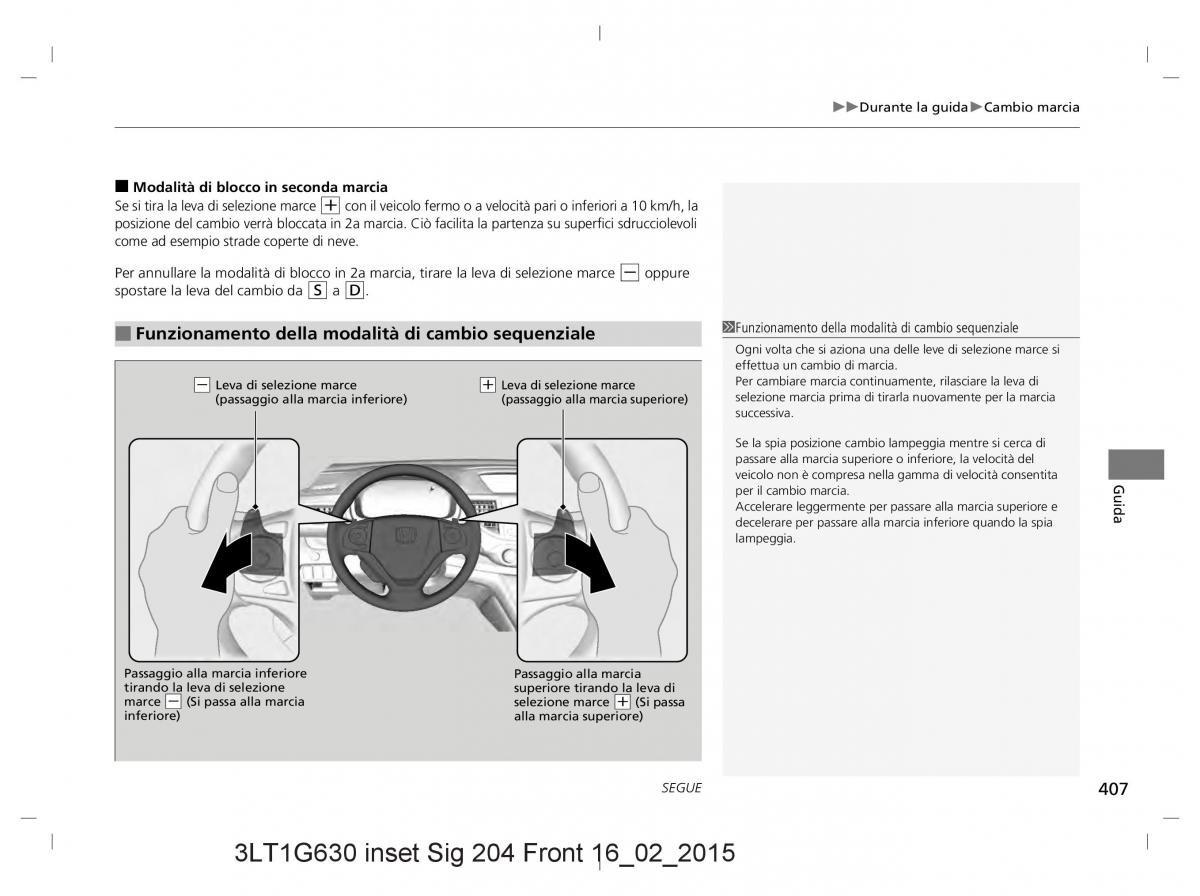 Honda CR V IV 4 manuale del proprietario / page 407