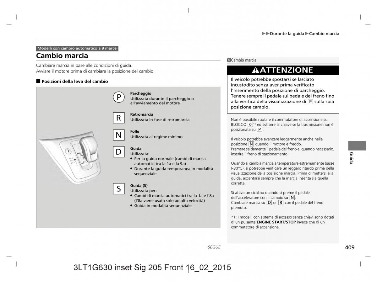 Honda CR V IV 4 manuale del proprietario / page 409