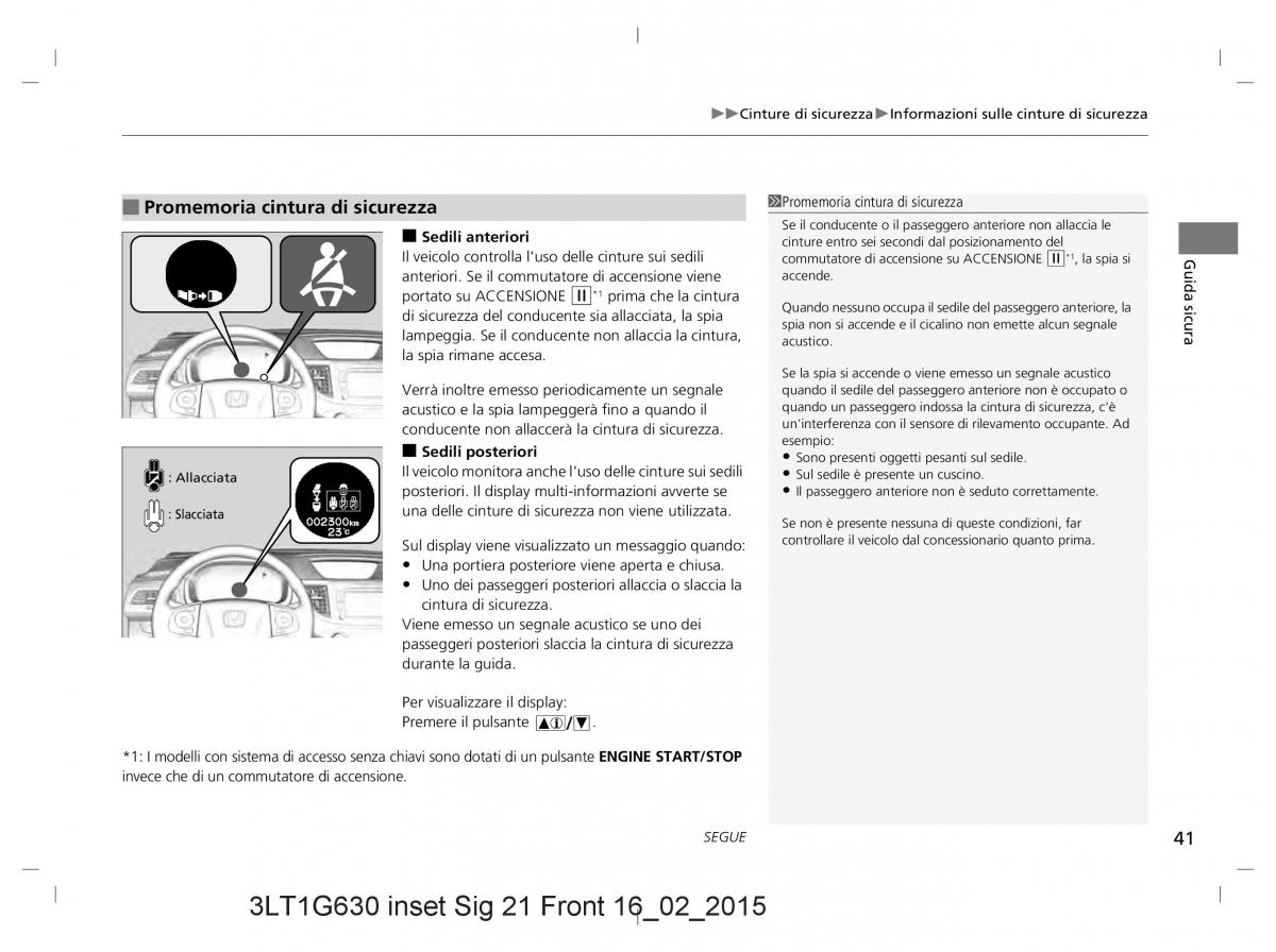 Honda CR V IV 4 manuale del proprietario / page 41