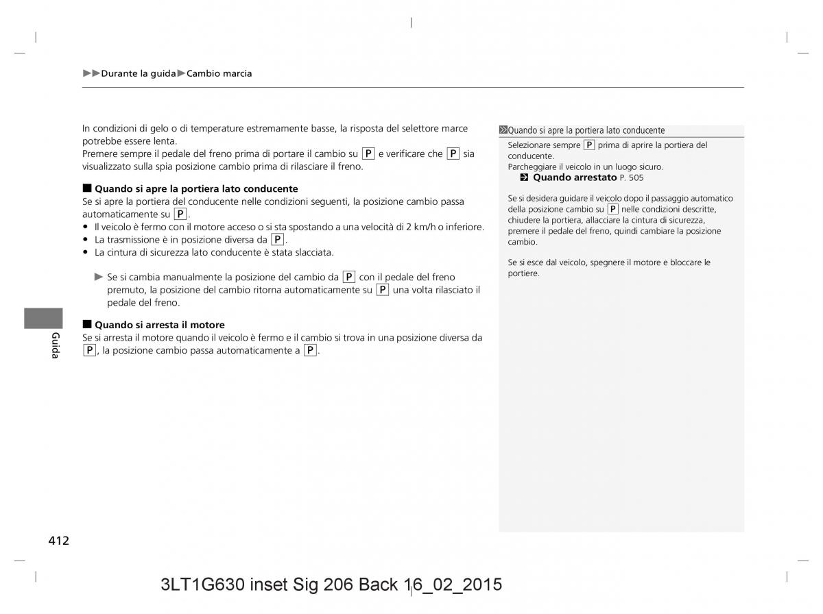 Honda CR V IV 4 manuale del proprietario / page 412