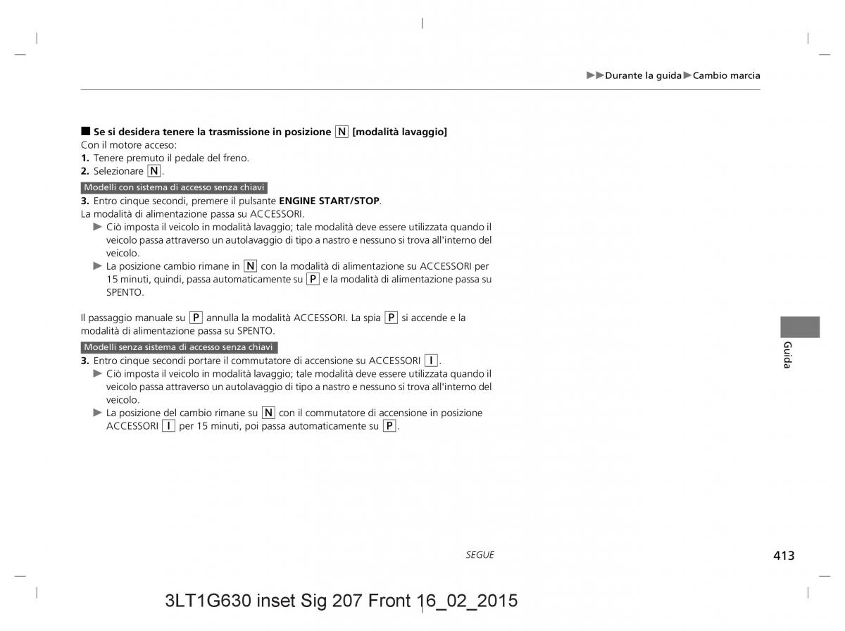 Honda CR V IV 4 manuale del proprietario / page 413