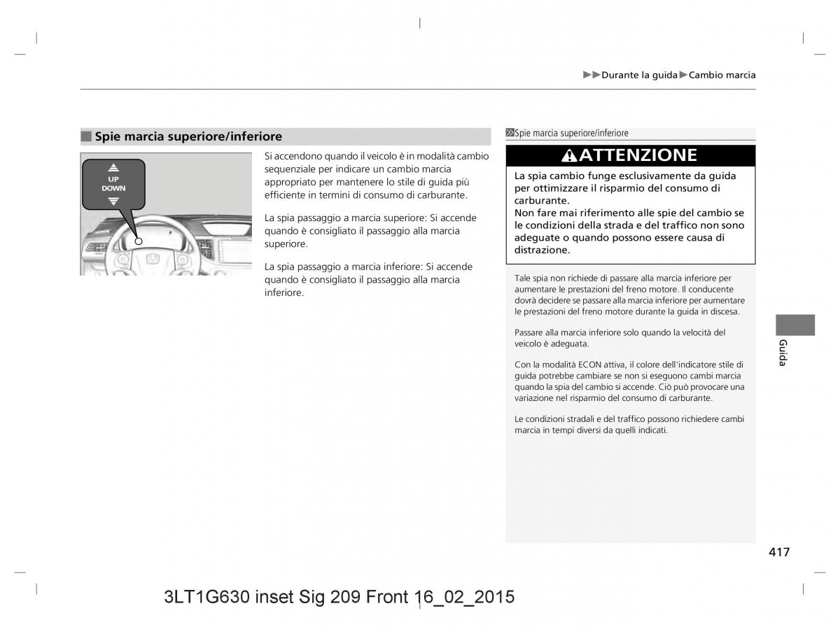 Honda CR V IV 4 manuale del proprietario / page 417