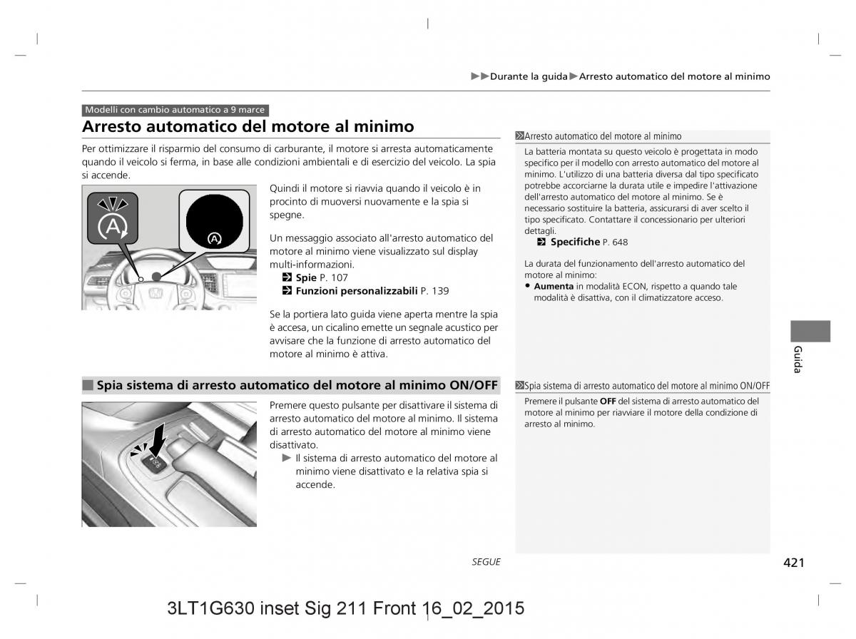 Honda CR V IV 4 manuale del proprietario / page 421