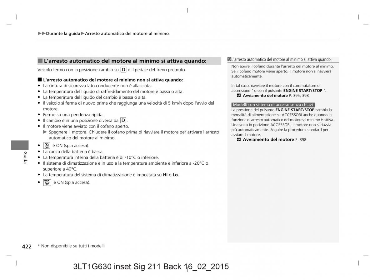 Honda CR V IV 4 manuale del proprietario / page 422