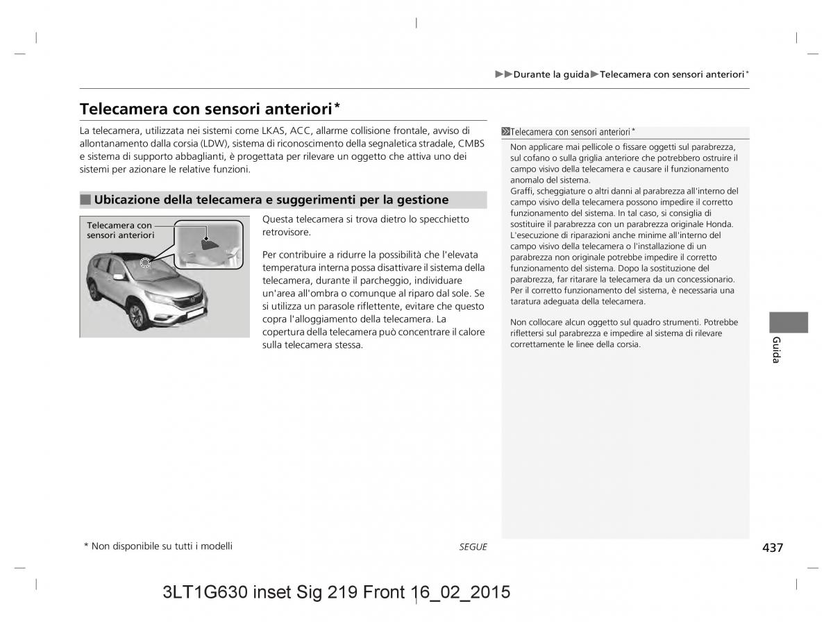 Honda CR V IV 4 manuale del proprietario / page 437